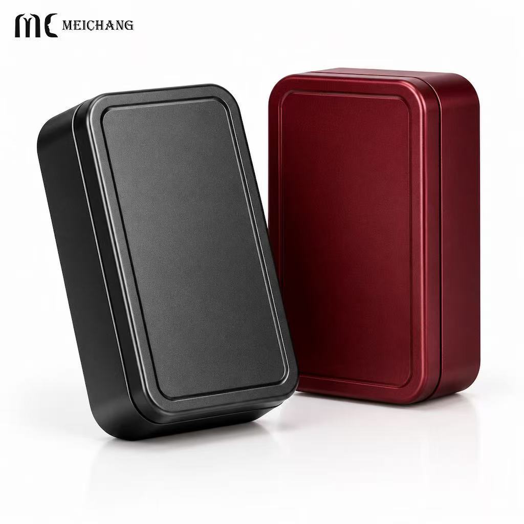 Rectangular Matte Tin Box with Separate Lid, Rounded Corners and Custom Logo Options (MC-810）