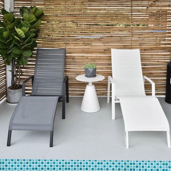 Foldable Aluminium Chaise Lounge Chair for Outdoor Villa Beach Terrace Pool and Garden