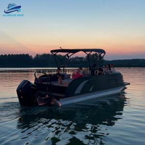 23FT Commercial Fiberglass Pontoon Boat | Heavy-Duty Rental Boat for Resorts and