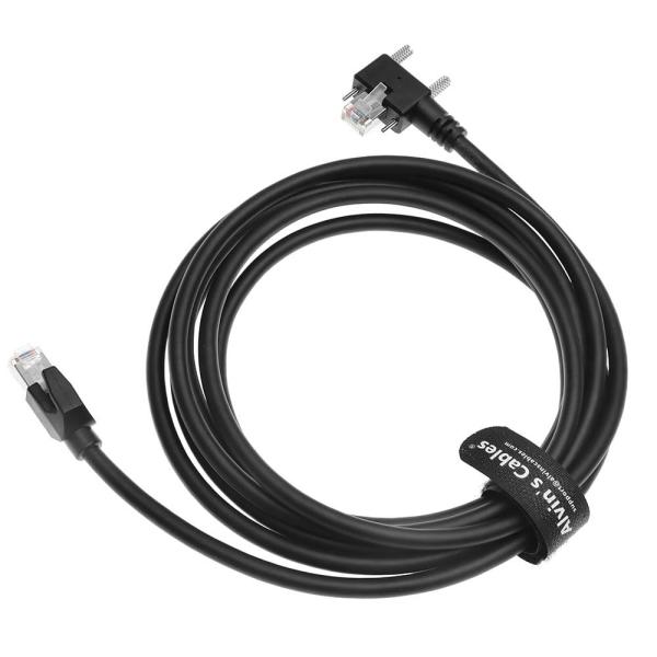 Câble GigE Vision CAT6a blindé Alvin de 3 m, verrouillage à vis vertical, angle gauche