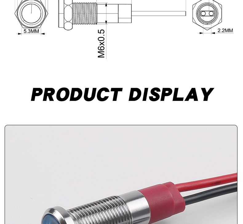 6mm Metal LED Indicator Lights High Brightness IP65 Rated Multi-Color Durable and Versatile for Equipment