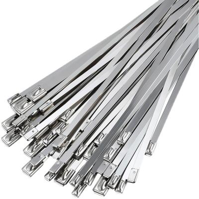 Self Locking Stainless Steel Ball Tie Straps For Telecom / Traffic Lights / Monitor / Fiber Optic Cable