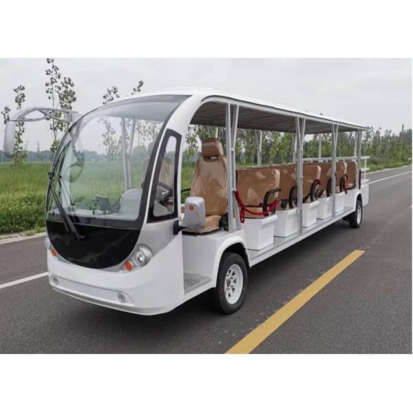 Белый 23-местный электрический туристический автобус 72v 200AH с свинцово-кислотным аккумулятором без двери