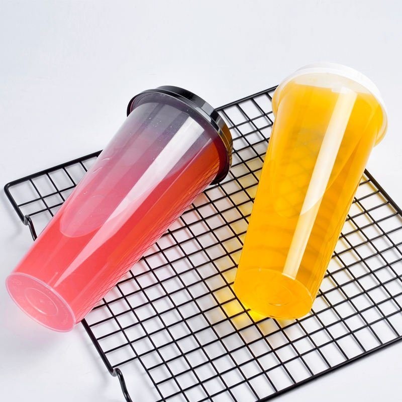 BPA-Free Custom Logo Printing Transparent Disposable Plastic U-Shaped PP Cup with Lid