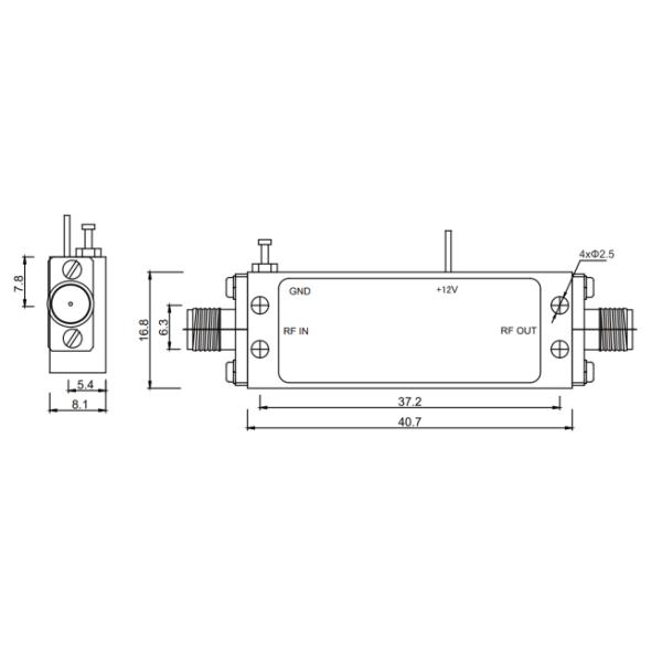 0.8-6 GHz P1dB 10 DBm Amplificador de banda ancha de bajo ruido para sistemas de radar de comunicaciones inalámbricas