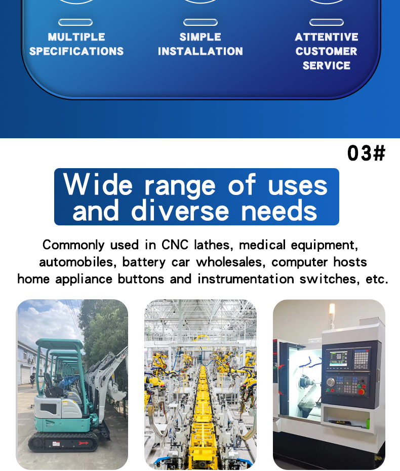 19MM Metal Push Button Switch With Screw Foot Welding Foot No LED Self-Reset Momentary High/Flat/Ball Head 1NO Jog Switch