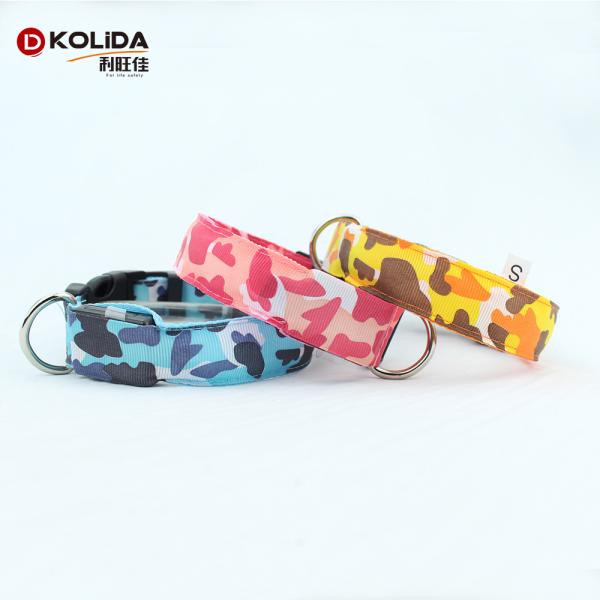 Safety Light Glow Pets Dog Collar Lead / Illuminated Led Glowing Dog Collar