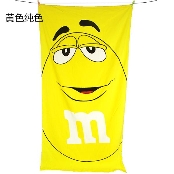 85*160cm（33''*63''）American M&M's Cotton Reactive Print Bath Towel Beach Towel Large Sheet