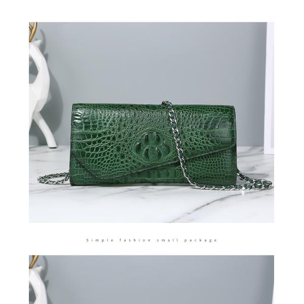 Authentic Crocodile Skin Women Envelop Purse Genuine Alligator Leather Lady Phone Clutch Bag Female Cross Shoulder Bag