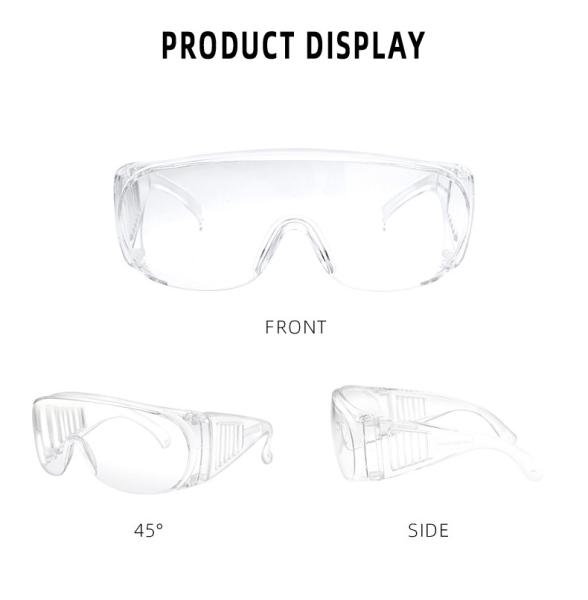 Clear Chemical Resistant Safety Goggles Work Protection Pc Pvc Material