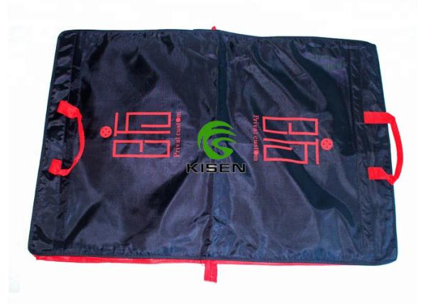 Black / Red Zippered Garment Bags With Handles Custom Size Dust Resistant