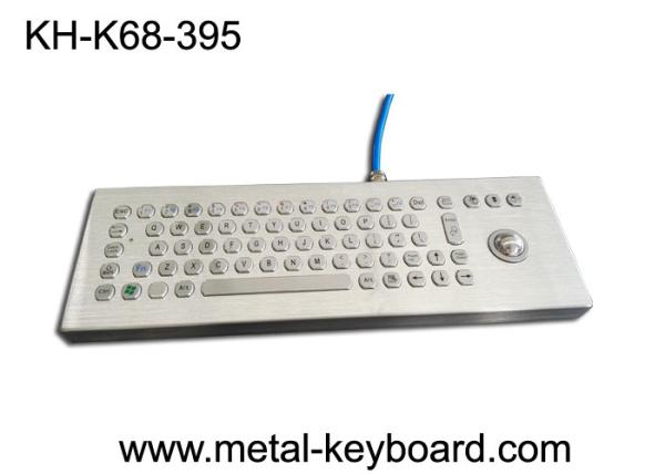 70 Keys Rugged Industrial metal computer keyboard with 25mm trackball