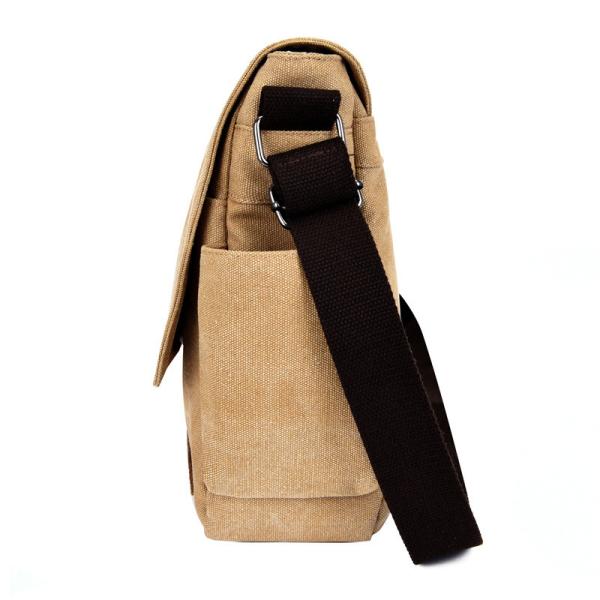 16.5 / 17 Inch Flap Men Sling Crossbody Laptop Canvas Shoulder Messenger Bag For Men