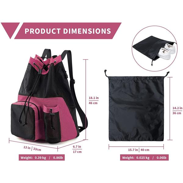 Accepable OEM/ODM Bow Pattern Mesh Gym Backpack for Swimming Pool Beach Yoga Work Gear