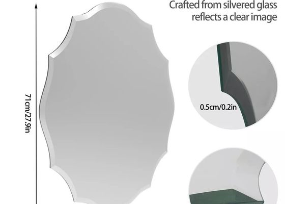 Beveled Edge Frameless Wall Mirror 56X71CM for Bathroom Vanity and Bedroom