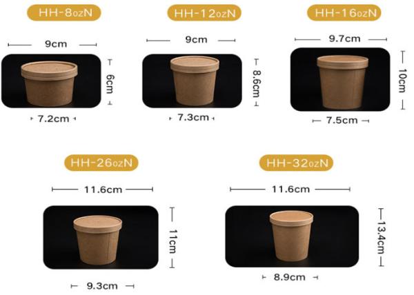6oz 8oz 10oz Disposable Paper Bowl and Box for Fast Restaurant Take Away Packaging