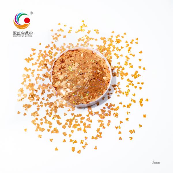 3mm Starry Heart Round Body PET Glitter Powder For Party Wedding Decoration