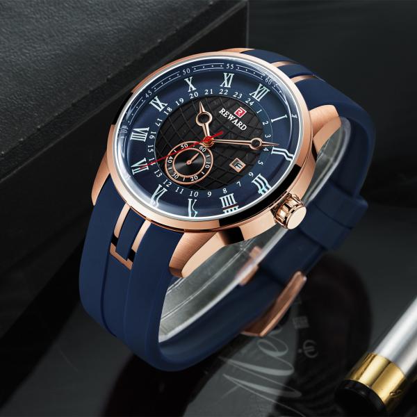 Alloy Sporty Mens Watches , Durable Mens Bracelet Watches With Silicone Strap