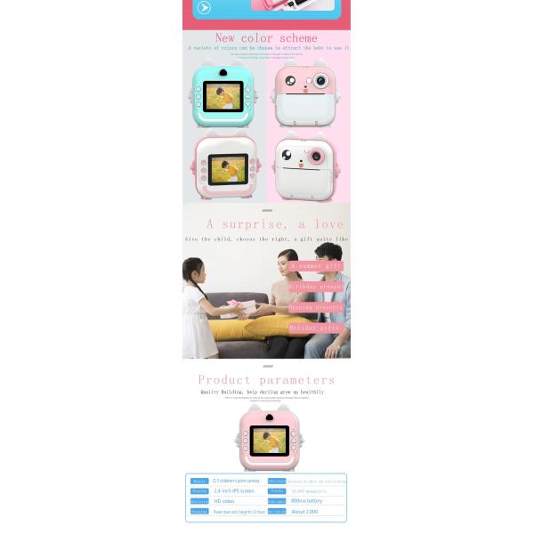 Children 1080P HD Digital Camera Toys Instant Print for Kids Thermal Print Camera Instant Print Photo Video With 32G Memory Card