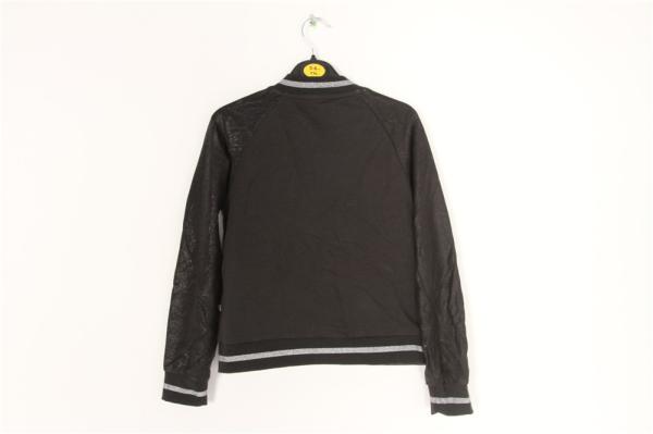 Black Grey Kids Terry Bomber Jacket 65% Polyester 35% Cotton