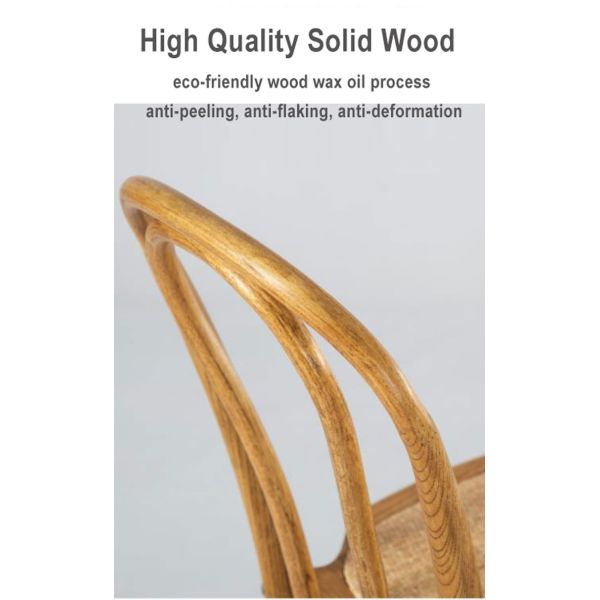 Strong Solid Wood Dining Chairs Stackable Bentwood Chairs for Restaurant Rattan Coffee Chairs Retro