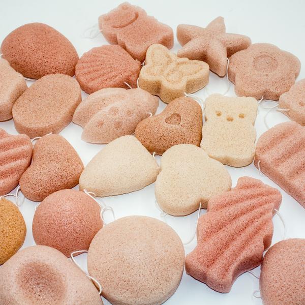 Губка большого естественного угля Vegan губки ванны младенца бамбукового Konjac лицевая