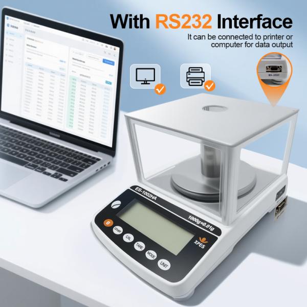 Electronic Balance 100g-1200g Range High Precision 0.01g Resolution Laboratory Balance with Hood Shield for Laboratory Weighing