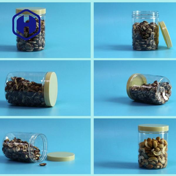 Transparent 500ml Plastic Packaging Jar Screw Lid Custom Logo