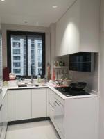 Three Section Track Linear Style Wood Kitchen Cabinet Wooden Cupboard