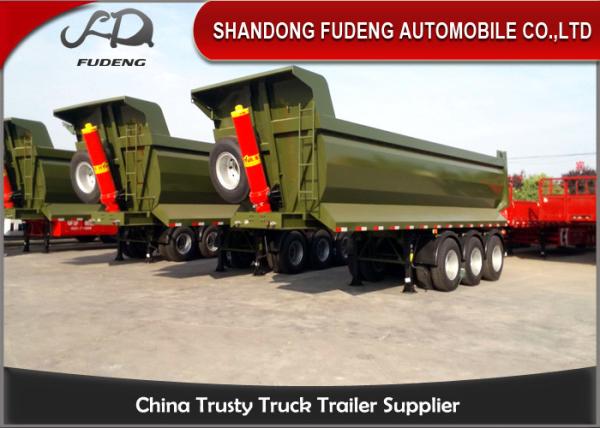 Steel Frame Tri Axle Dump Trailer / 25 Cubic Semi Trailer End Dump Truck 