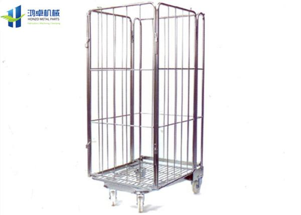 Heavy Duty Mesh Storage Trolley Durable High Sided Industrial Metal Trolley