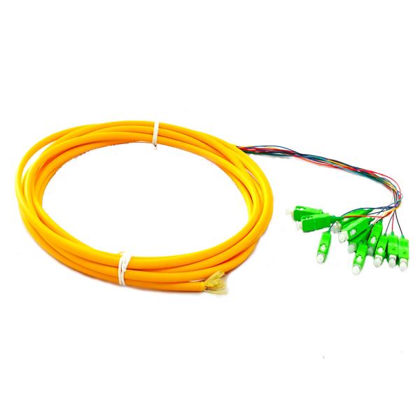 SM 1.5m 3m 12 Core colored SC APC Fiber Optic Pigtail IEC ISO 9001