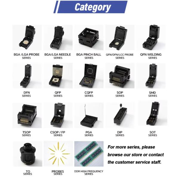 High Reliability KR-B2 676-314 Test Socket  IC Burning Socket Adapter Fixture Test Bench Aging Socket for Chip Reliability Custom CNC Parts