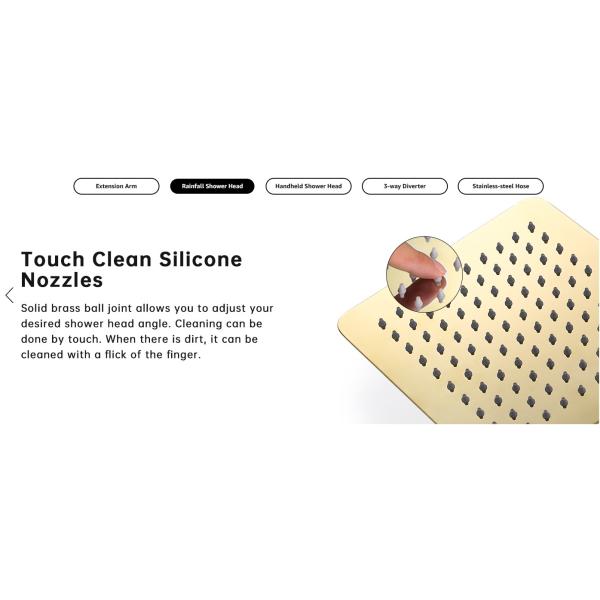 8 Inch Handheld Polished Brass Showerheads Brass Shower Handset