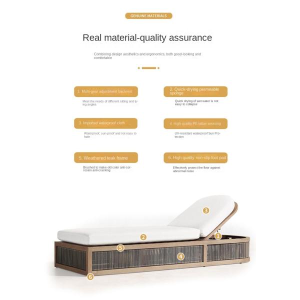 Outdoor Garden Pool Lazy Patio Leisure Chair PE Twisted Vine Lounge Bed for Sleeping