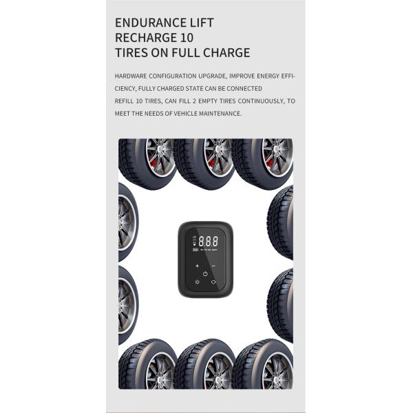 Portable YANTU AM50 Cordless Digital Bike Air Pump Compressor for Car Bicycle Balls
