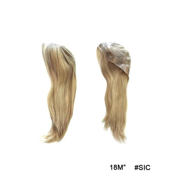 Anti-slip Soft Silicone Base Cap Medical Wig 18 Inches Long 100% RAW Human Hair Medical Grade Toupee Wig for Cancer And Alopecia Patients