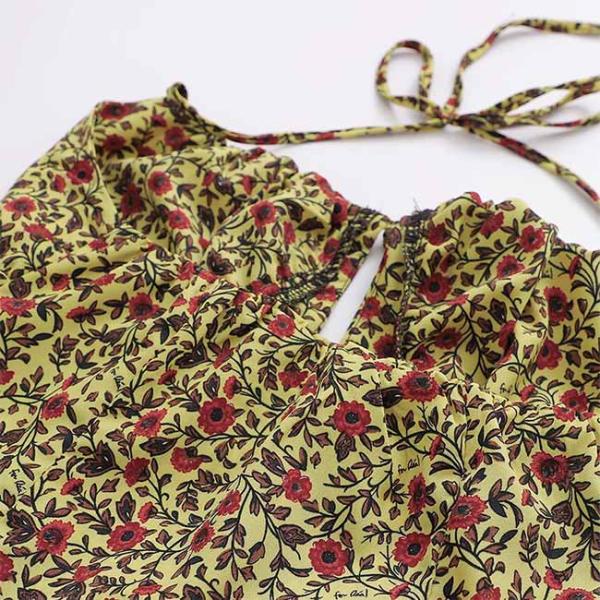 Пляж с лифа Streetwear верхней части танка Halter плеча Backless флористического печатая сексуального