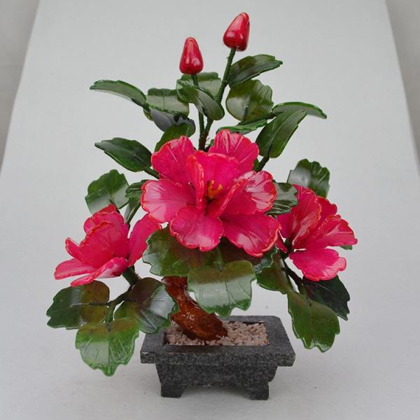 Add a Touch of Elegance to Your Home with 3 Peony Flowers Natural Jade Potted Plants