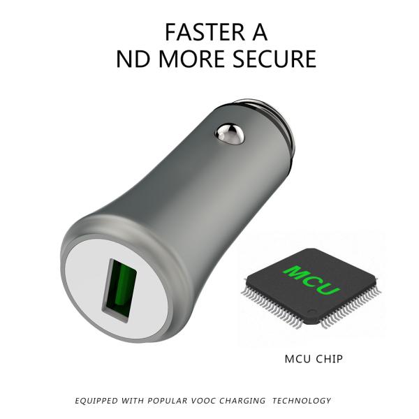 3.6A 18W FAST USB CAR CHARGER with Monitoring Aluminum Alloy Multi colors for OPPO and smart phones