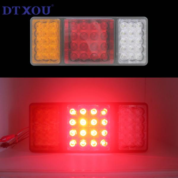High Efficiency Energy Saving Ip67 Waterproof 12v 24v Amber Red White Color Three Lens Combination Tail Light