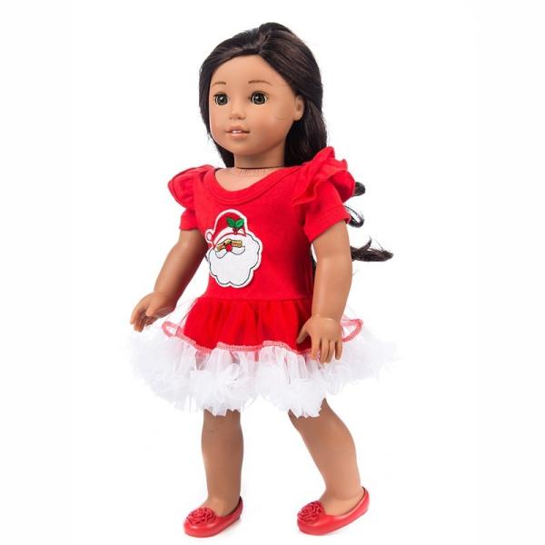 Wholesale Girls and Doll dress clothing Santa Claus embroidery for 45cm 50cm 60cm Dolls Girl Doll Dress