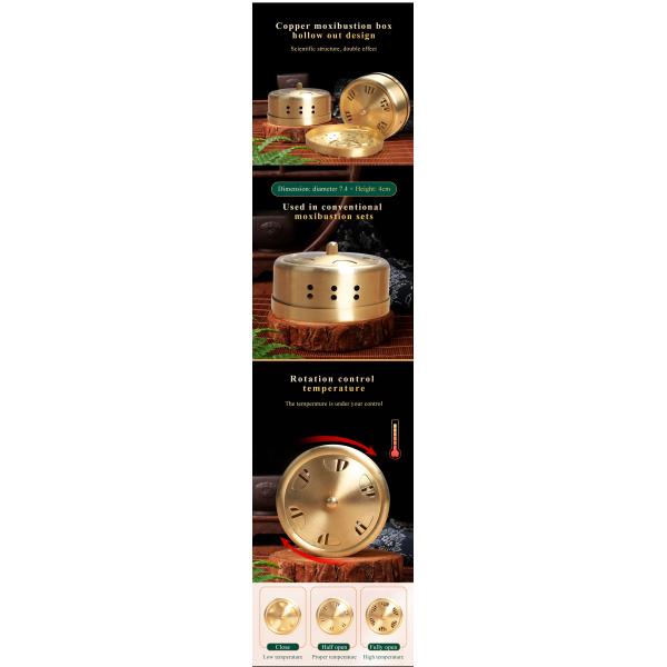 Инструменты Moxibustion удобной коробки Moxa чистые медные портативные 7.8*4cm