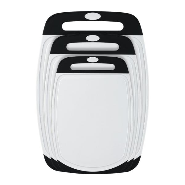 Multifunctional Black Plastic Cutting Board Set for Kitchen 3pcs Food Grade Accessories