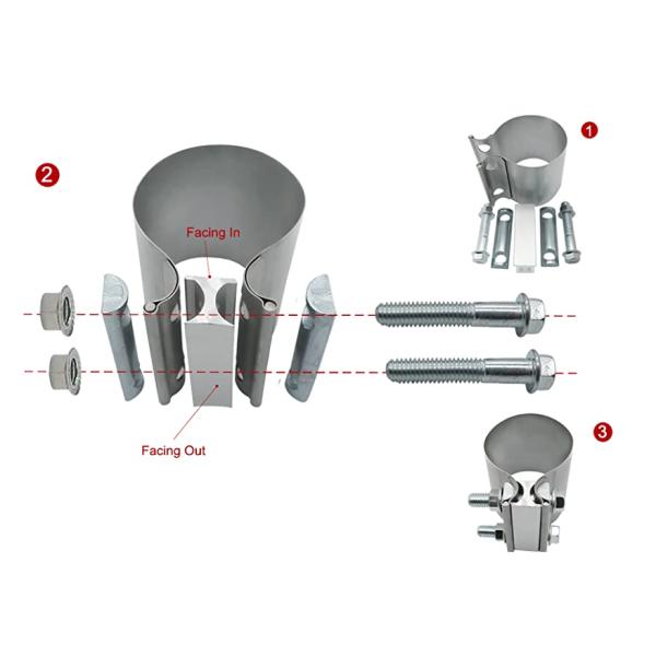 Каталитеческий преобразователь/шумоглушитель/Catback пускают струбцины по трубам вытыхания нержавеющей стали 3 дюймов