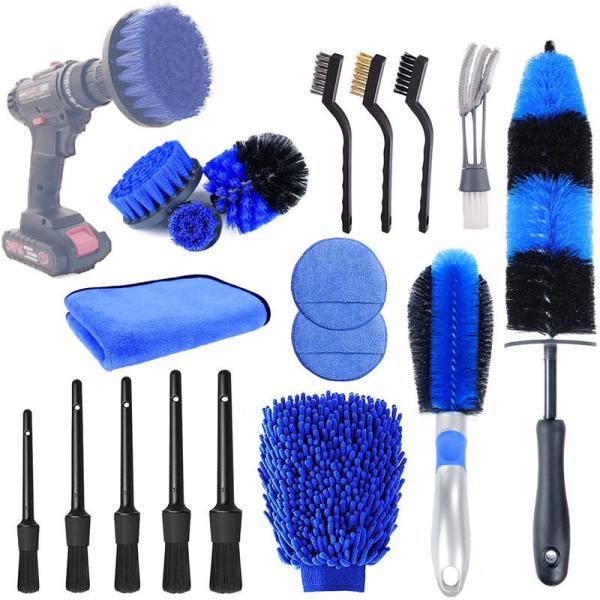 18PCS Spin Car Interior Detailing Drill Brush Car Rim Brush ODM