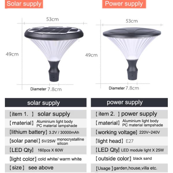 Outdoor Solar Street Lamp LED Home Yard Lamp Villa Lawn Lamp Waterproof With High Pole