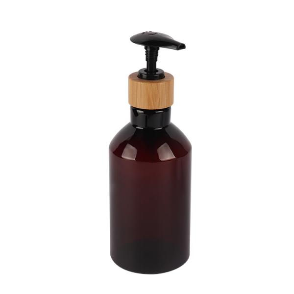 7oz 10oz 16oz Cosmetic Lotion Bottle Refillable Amber Slanted Shoulder PET Lotion Bottle