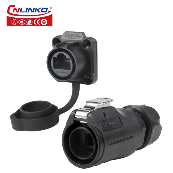 Cnlinko LP20 RJ45 Plastic Circular Waterproof Aviation Connector signal Rj45 Waterproof Connector