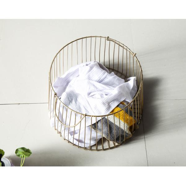 Nordic Metal Basket Iron Hotel Dirty Clothes Basket Bathroom Basket Toy Basket